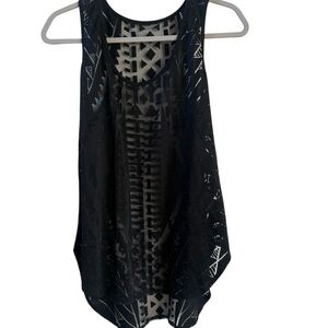 wild fable Black Sheer Geometric Racerback Tank